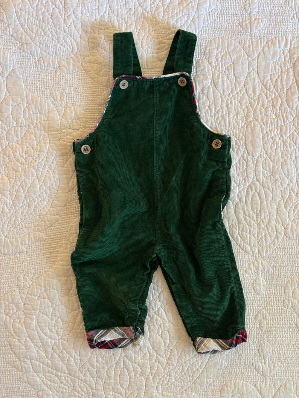Green Corduroy Toddler Overalls
